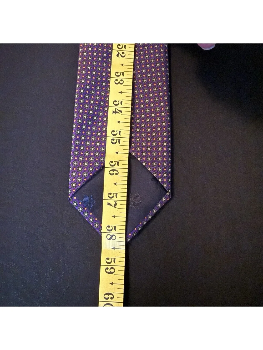 Brooks Brothers 346 Purple Geometric Floral Silk Tie 58” x 3” Made in USA